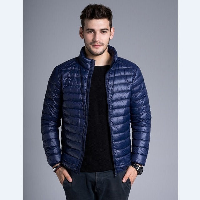 Street-wave Men's Puffer Jacket With Hood And Zipper Packable Warmth For Everyday Wear