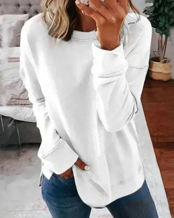 Nordisk-Flair Women Sweatshirt Cozy Relaxed Fit Soft Cotton Blend Crew Neck