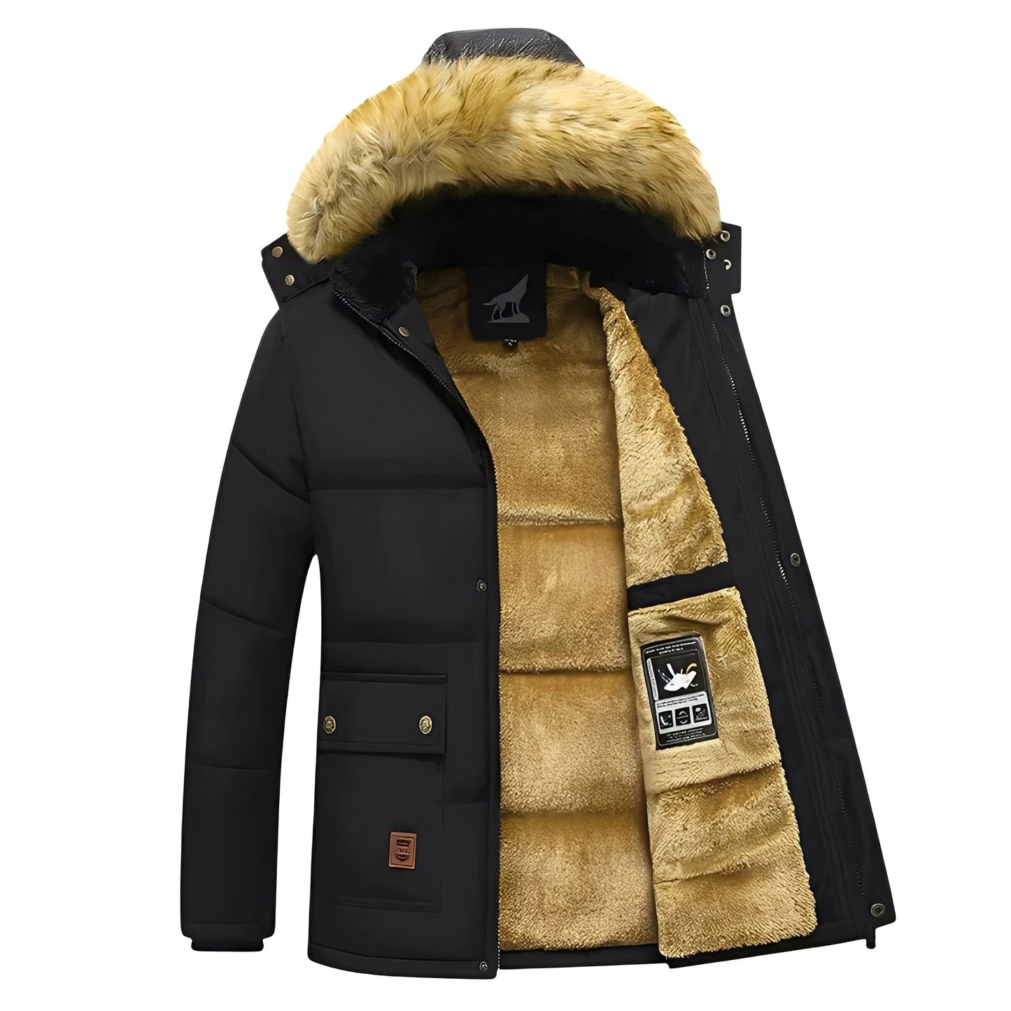 Street Wave Warm Parka With Removable Hood For Men Comfortable All Weather Winter Coat