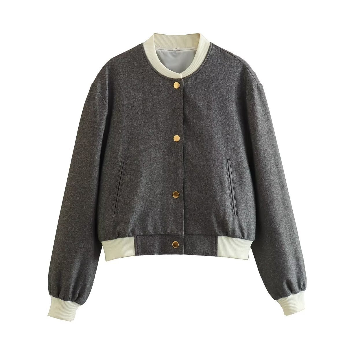 Street-wave Short Jacket With Metal Button Closure For Women Effortless Casual Urban Style Liora