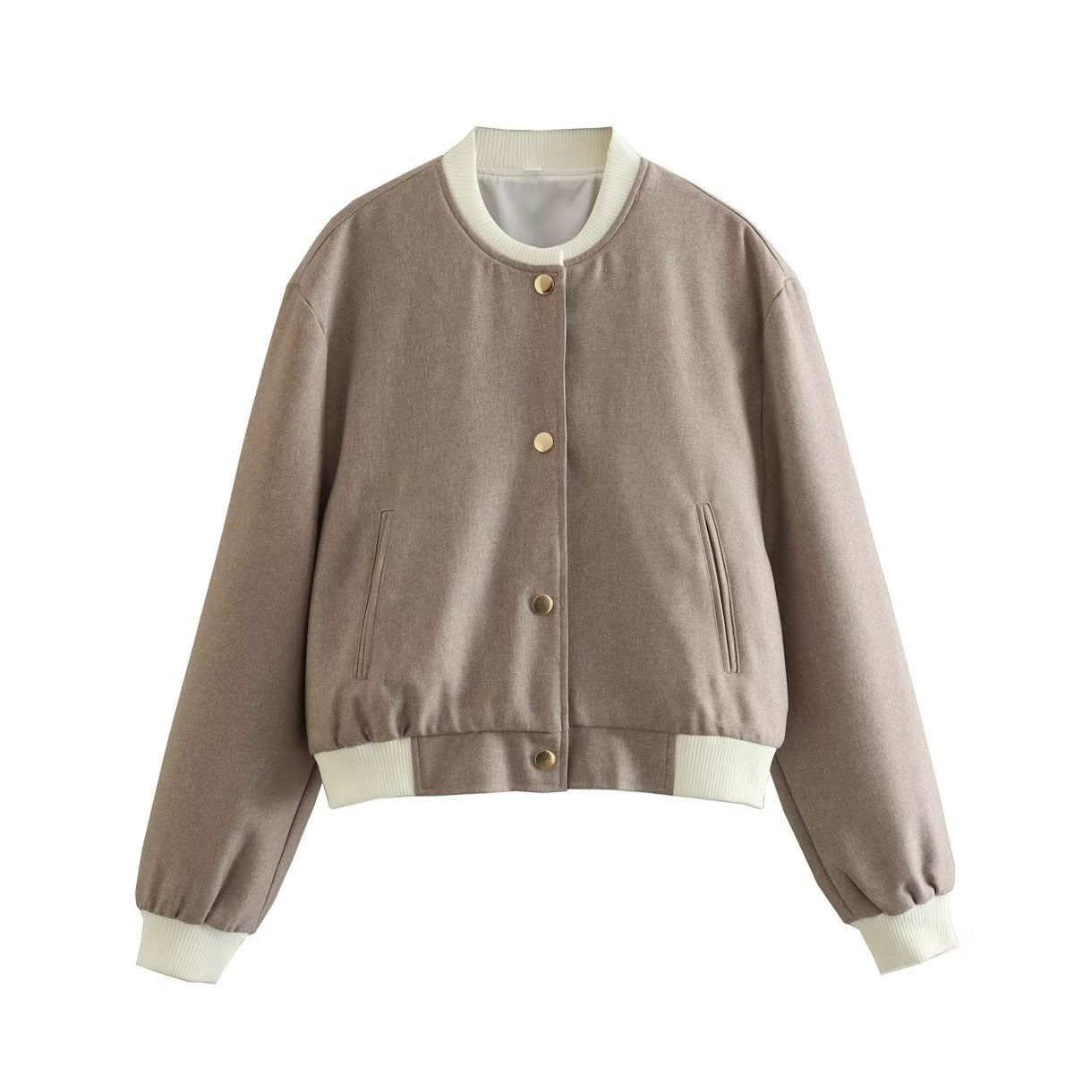 Street-wave Short Jacket With Metal Button Closure For Women Effortless Casual Urban Style Liora