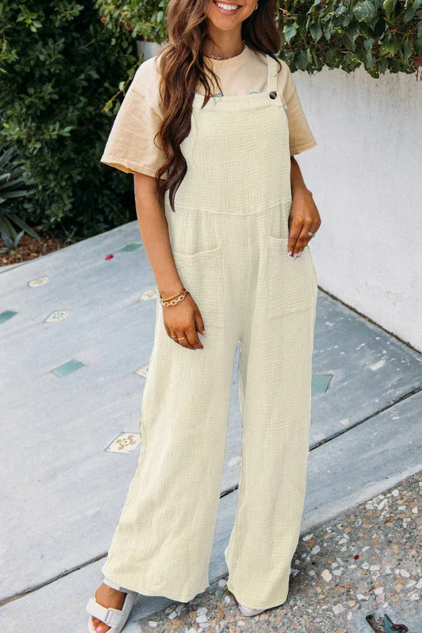 Nordisk-Flair Women's Jumpsuit Relaxed Fit Wide Leg Cotton Blend Front Pockets