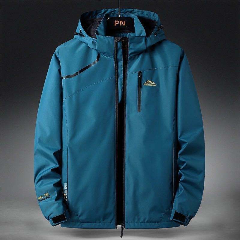 Street-Wave Hooded Outdoor Jacket For Men Waterproof Breathable Windproof Ideal For Hiking