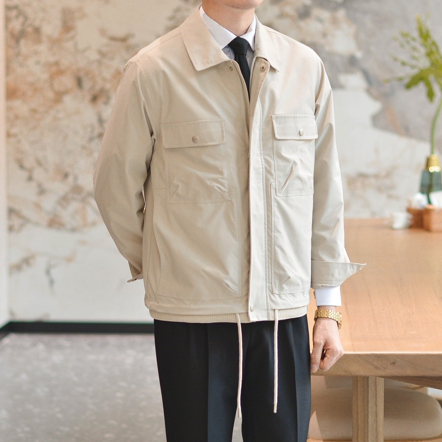 Street-wave Jacket For Men Lightweight Water-Resistant Urban Commute Essential Everyday City Life