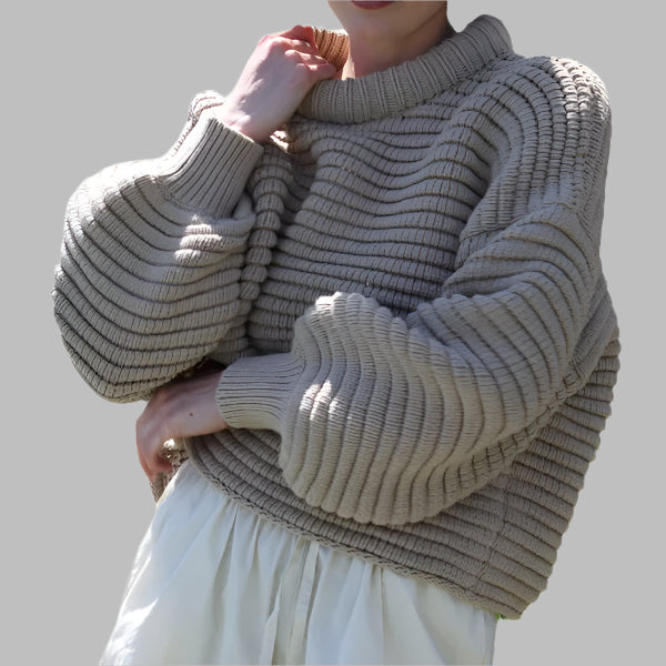 Nordisk-Flair Women Knit Sweater Oversized WoolBlend Ribbed