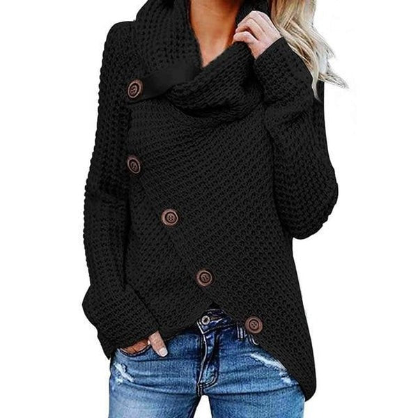 Street Wave Womens Sweater Relaxed Fit Waffle Knit Cowl Neck For Women