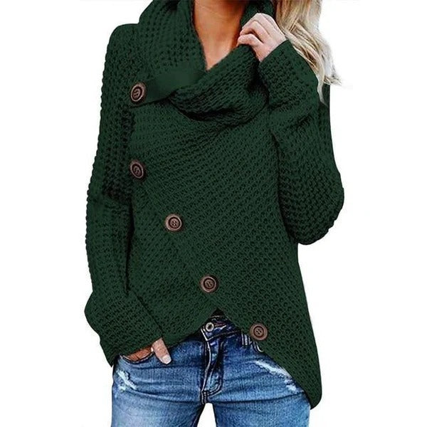 Street Wave Womens Sweater Relaxed Fit Waffle Knit Cowl Neck For Women