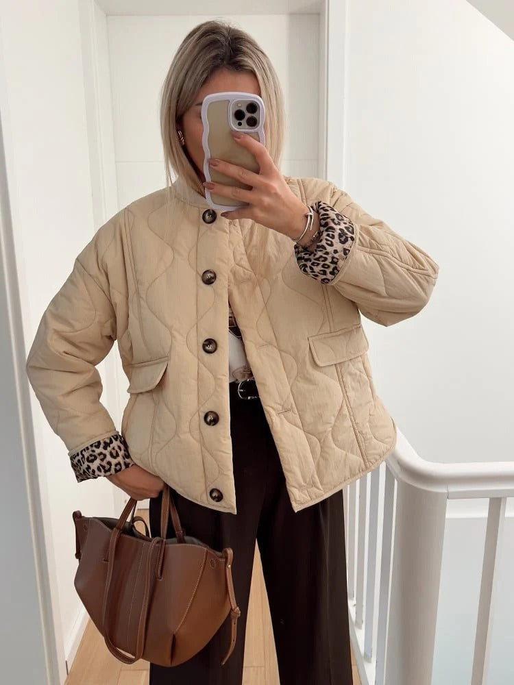 Street Wave Leopard Print Elegant Jacket For Fashion Forward Women Luxe Statement Outerwear