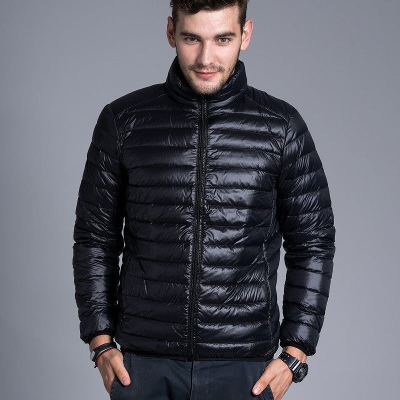 Street-wave Men's Puffer Jacket With Hood And Zipper Packable Warmth For Everyday Wear