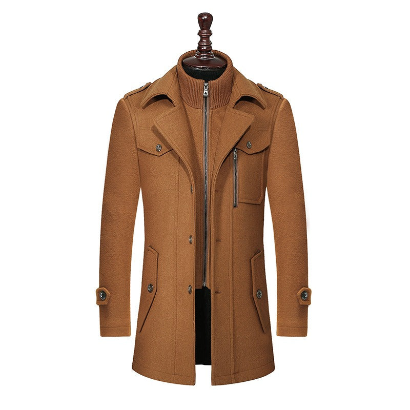 Street-Wave Men’s Wool Overcoat Marlowe Timeless Warm Long Coat With Classic Collar And Defined Silhouette