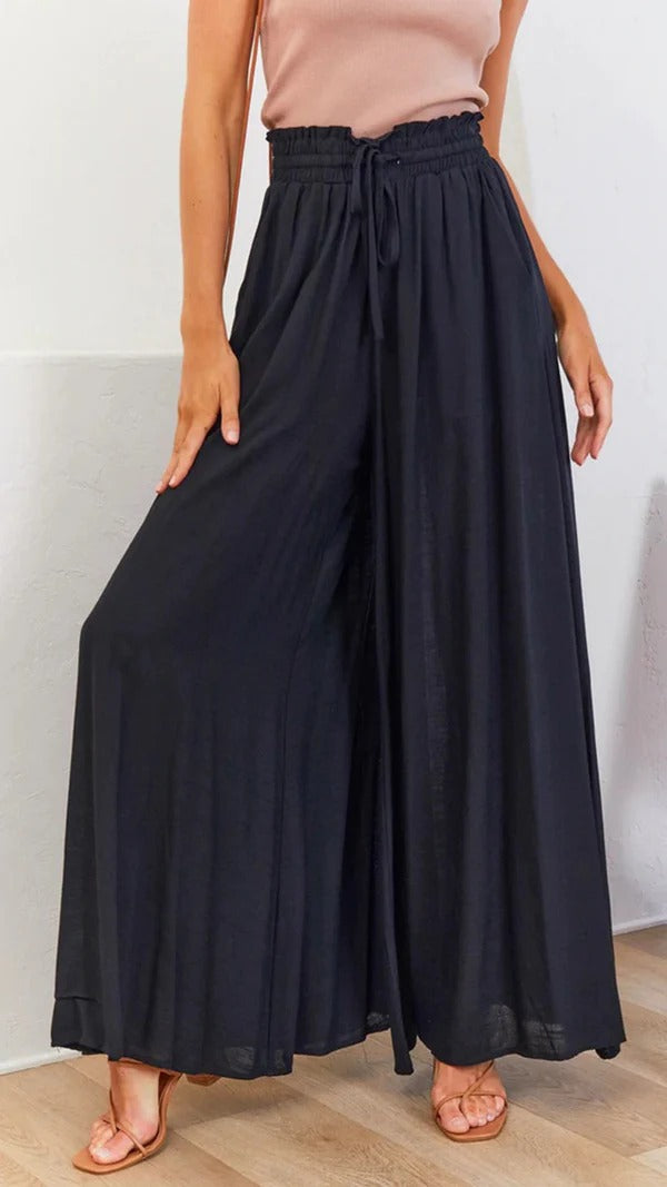 Nordisk-Flair Women Maxi Skirt Relaxed Fit Pleated Elastic Drawstring Waist