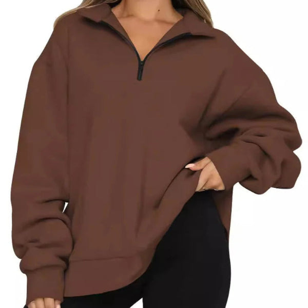 Street Wave Women's Oversized Sweatshirt With High Collar