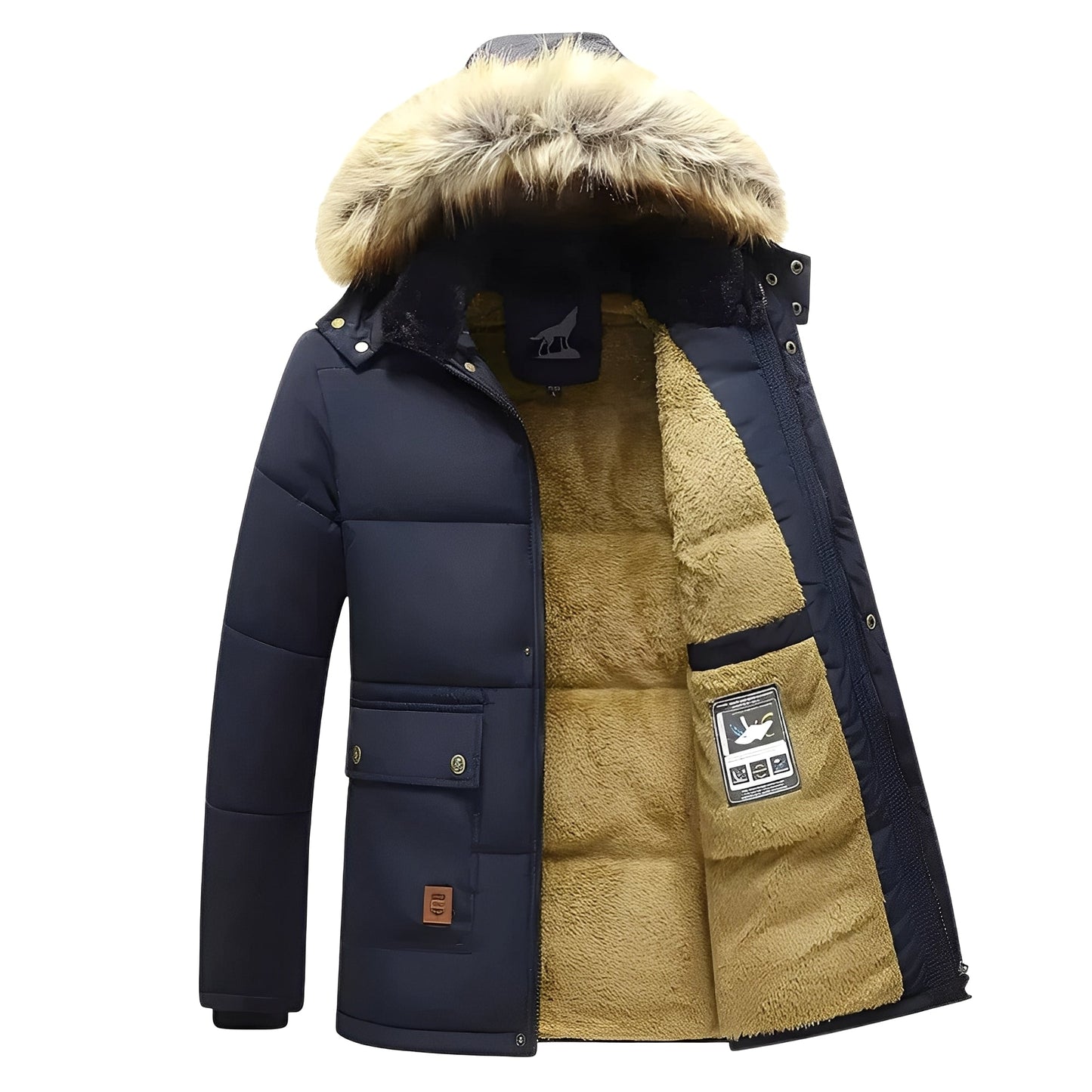 Street Wave Warm Parka With Removable Hood For Men Comfortable All Weather Winter Coat