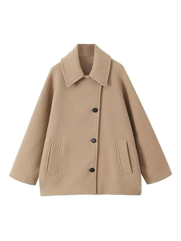 Street-wave Plus Size Peacoat Double Breasted Coat With Large Front Buttons And Wide Lapels For Men