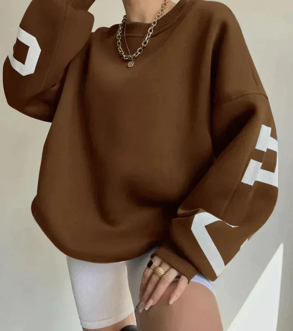 Nordisk Flair Womens Oversized Sweatshirt Side Print Cotton Blend For Women