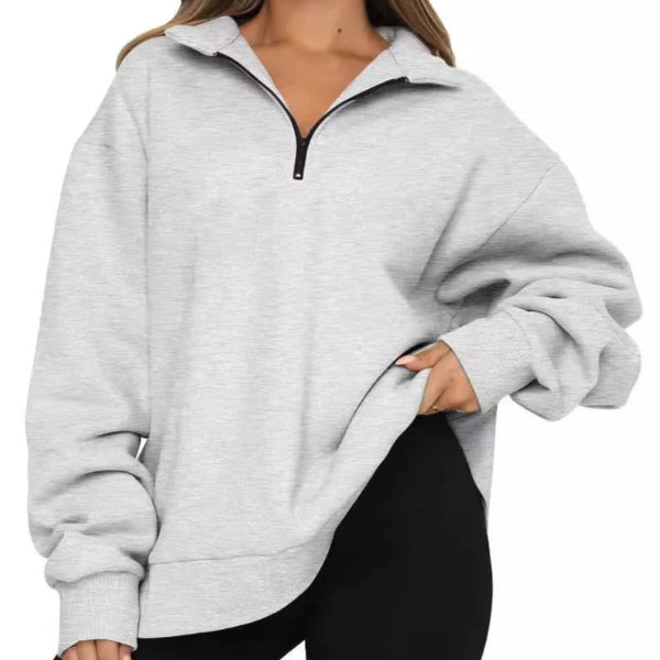 Street Wave Women's Oversized Sweatshirt With High Collar