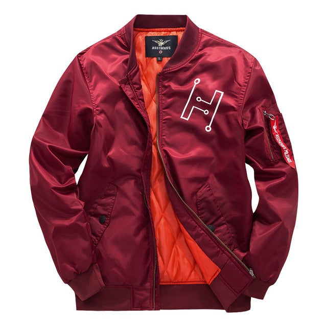 Street-Wave Men's Urban Zip Bomber Jacket Front Closure Shark Graphic Comfortable Lining