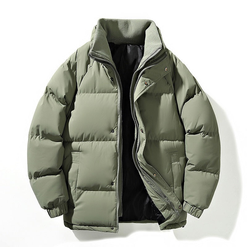 Street-wave Waterproof Puffer Jacket for Men Warm Insulated Casual Quilted Coat with Wind Protection