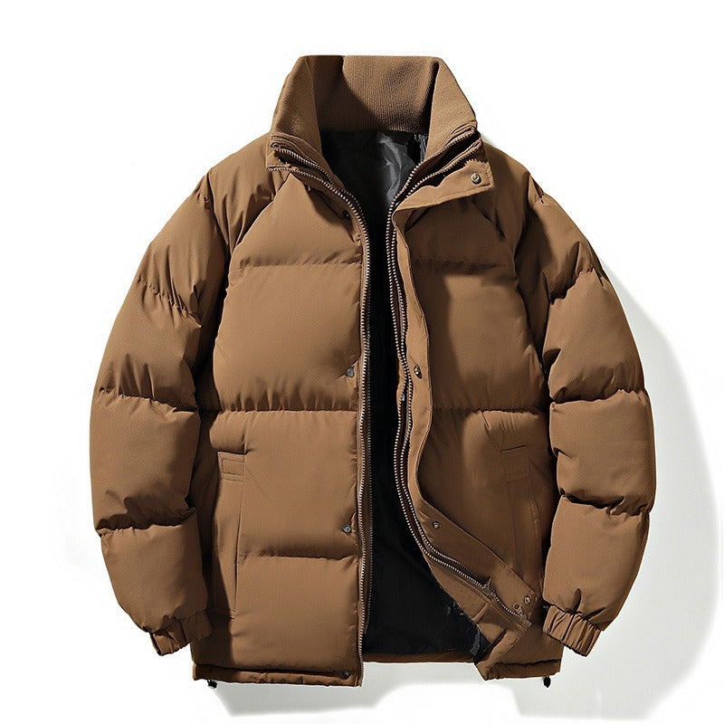 Street-wave Waterproof Puffer Jacket for Men Warm Insulated Casual Quilted Coat with Wind Protection