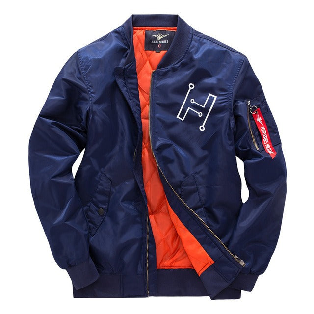 Street-Wave Men's Urban Zip Bomber Jacket Front Closure Shark Graphic Comfortable Lining