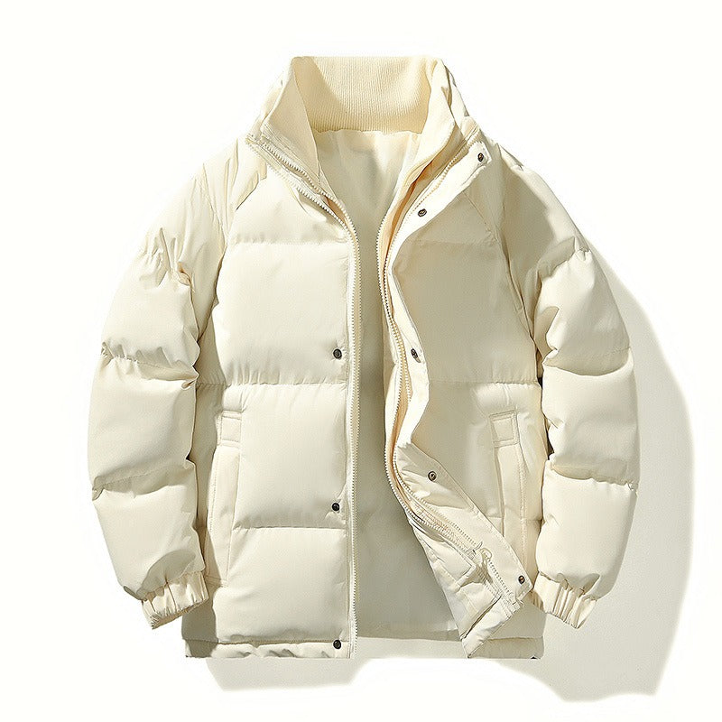Street-wave Waterproof Puffer Jacket for Men Warm Insulated Casual Quilted Coat with Wind Protection
