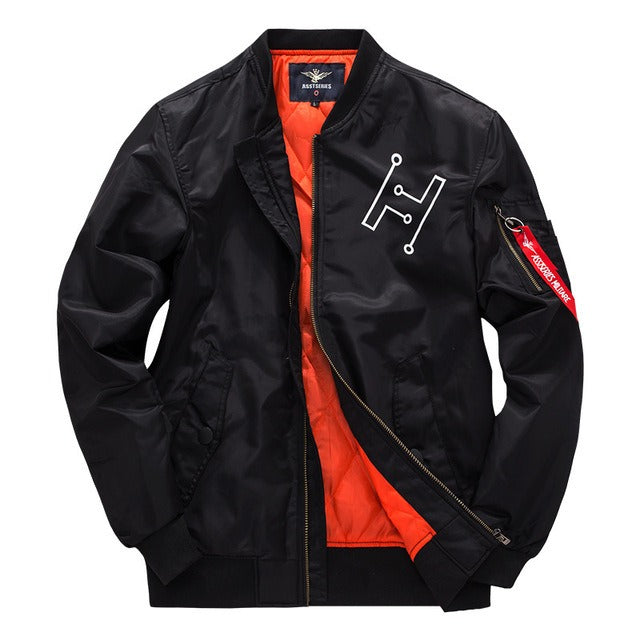 Street-Wave Men's Urban Zip Bomber Jacket Front Closure Shark Graphic Comfortable Lining