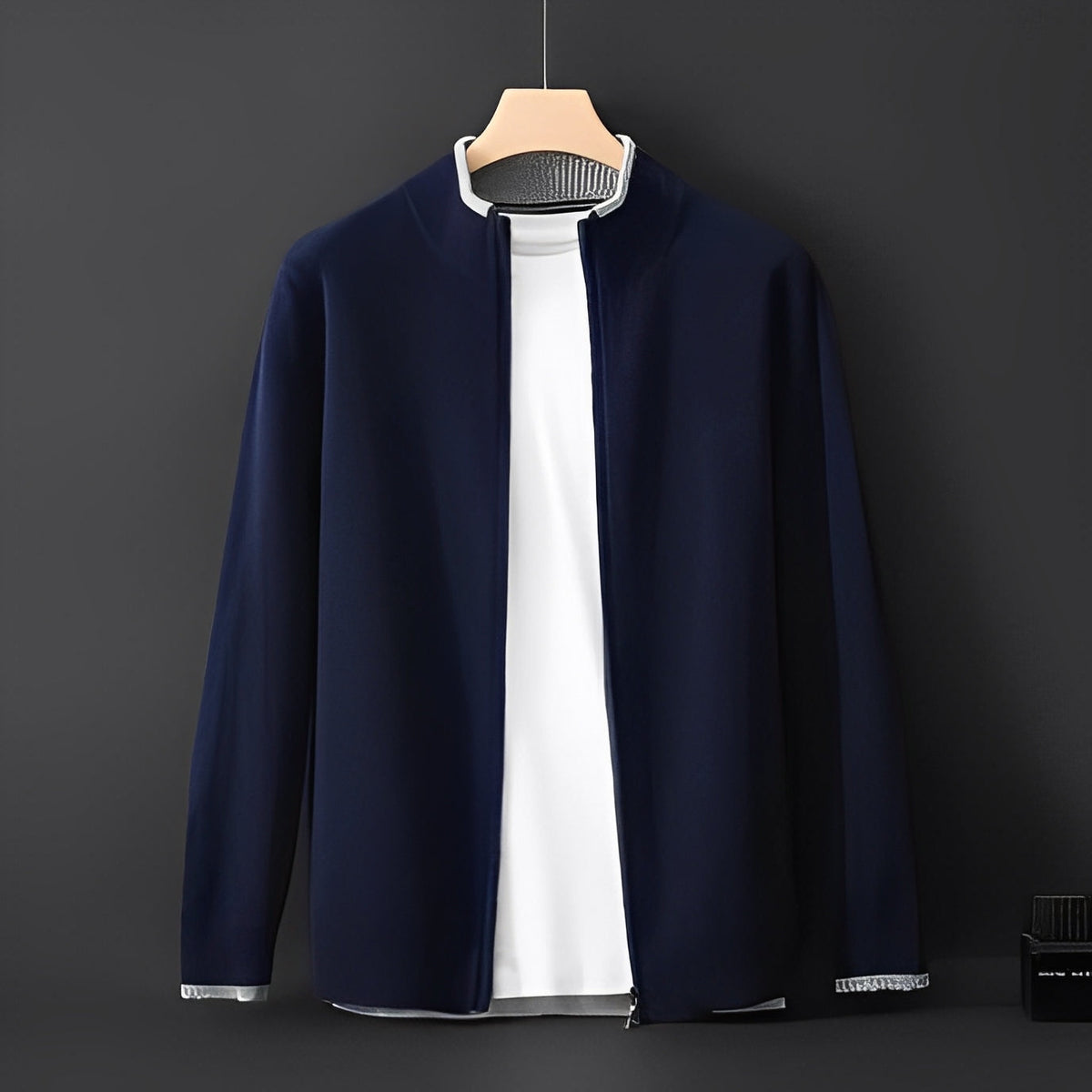 Street-wave Mens Cashmere Coat With Full Zip Closure For Optimal Warmth And Comfort