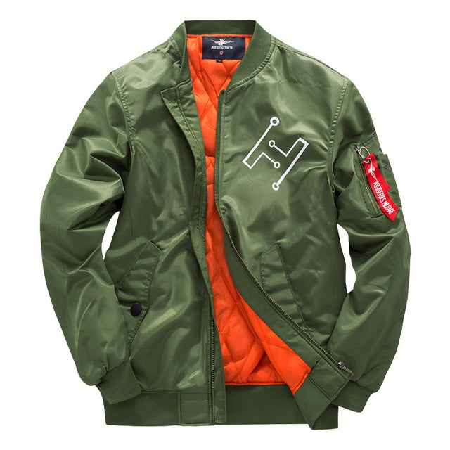 Street-Wave Men's Urban Zip Bomber Jacket Front Closure Shark Graphic Comfortable Lining