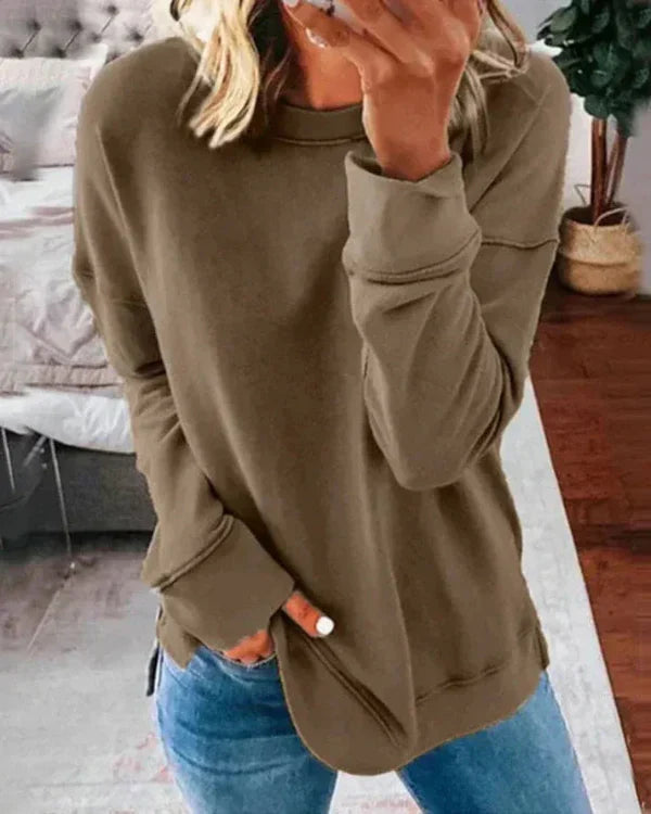 Nordisk-Flair Women Sweatshirt Cozy Relaxed Fit Soft Cotton Blend Crew Neck