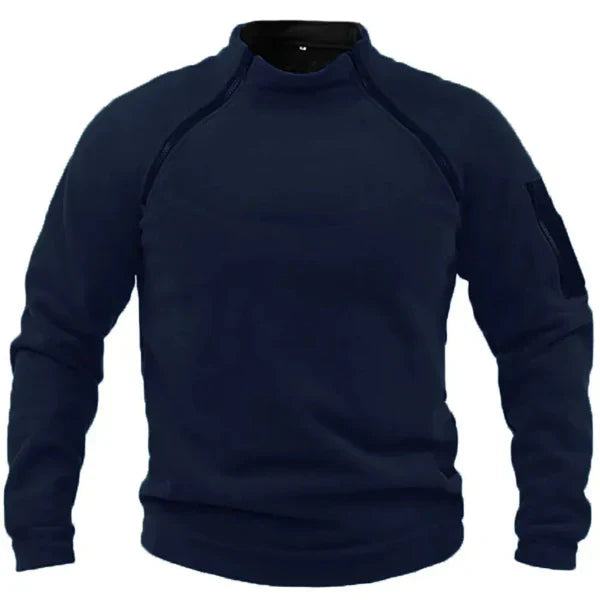 Street-Wave Mens Fleece Sweatshirt For Outdoor Men With High Collar And Pockets