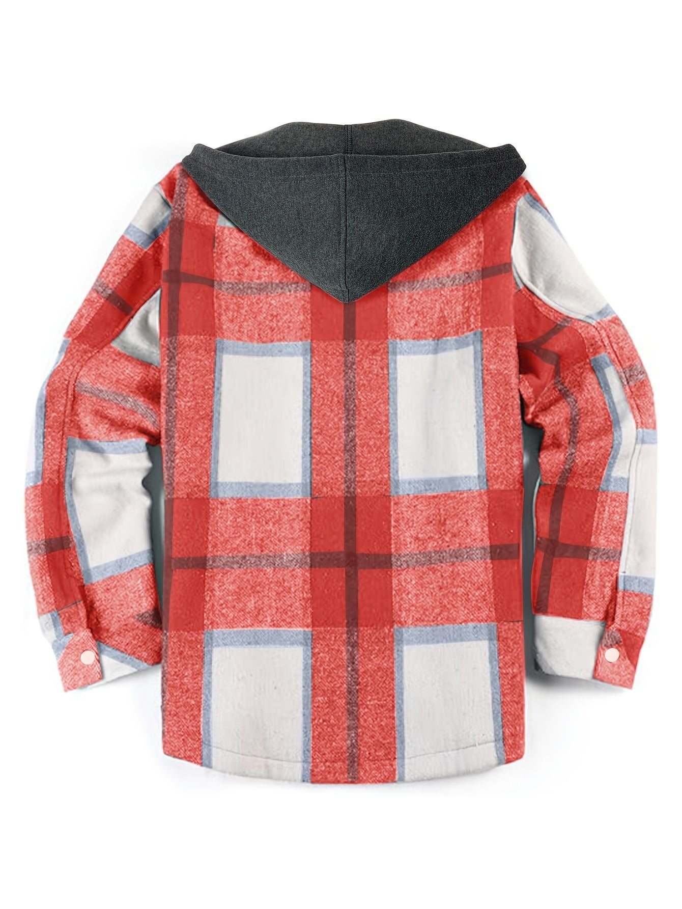Street Wave Plaid Hooded Jacket For Men With Cozy Lined Hood Urban Casual Outerwear