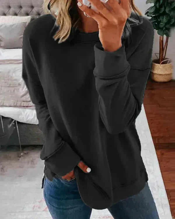 Nordisk-Flair Women Sweatshirt Cozy Relaxed Fit Soft Cotton Blend Crew Neck