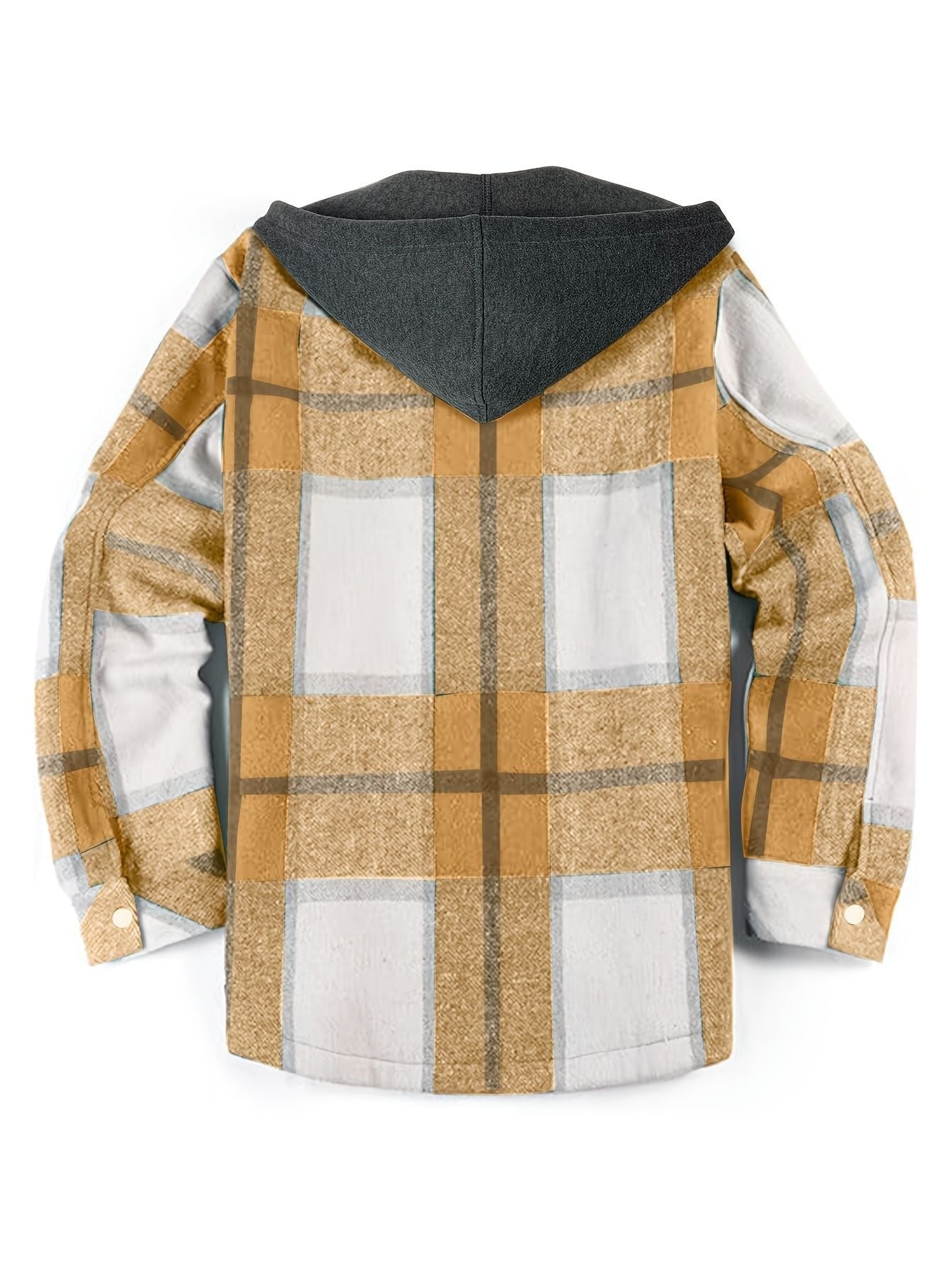 Street Wave Plaid Hooded Jacket For Men With Cozy Lined Hood Urban Casual Outerwear