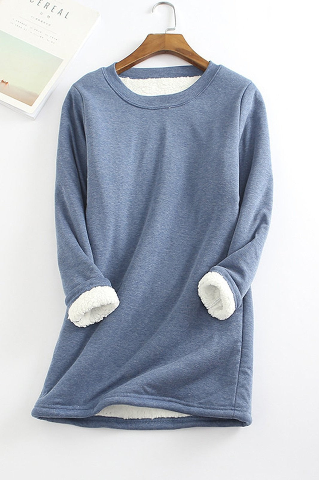 Women's Fleece Lined Relaxed Fit Tunic Top Street Wave Cozy Warmth For Women