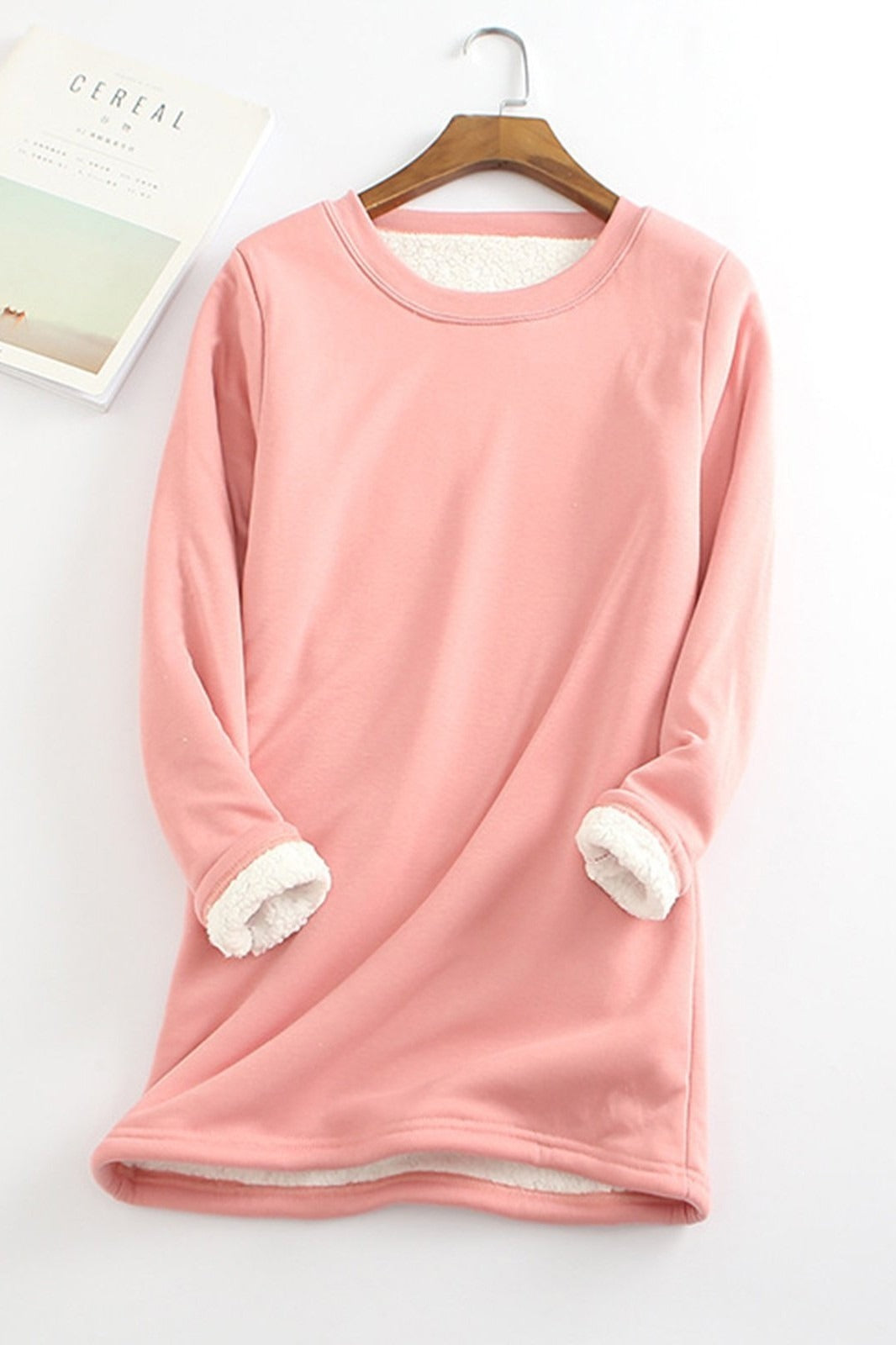 Women's Fleece Lined Relaxed Fit Tunic Top Street Wave Cozy Warmth For Women
