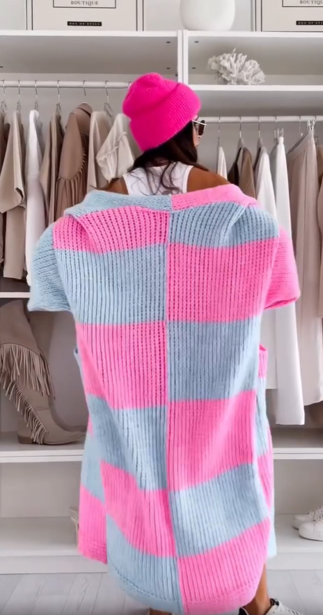 Street Wave Colorful Plaid Cardigan For Autumn And Winter Fashion Lovers Cozy Warmth Bold Look