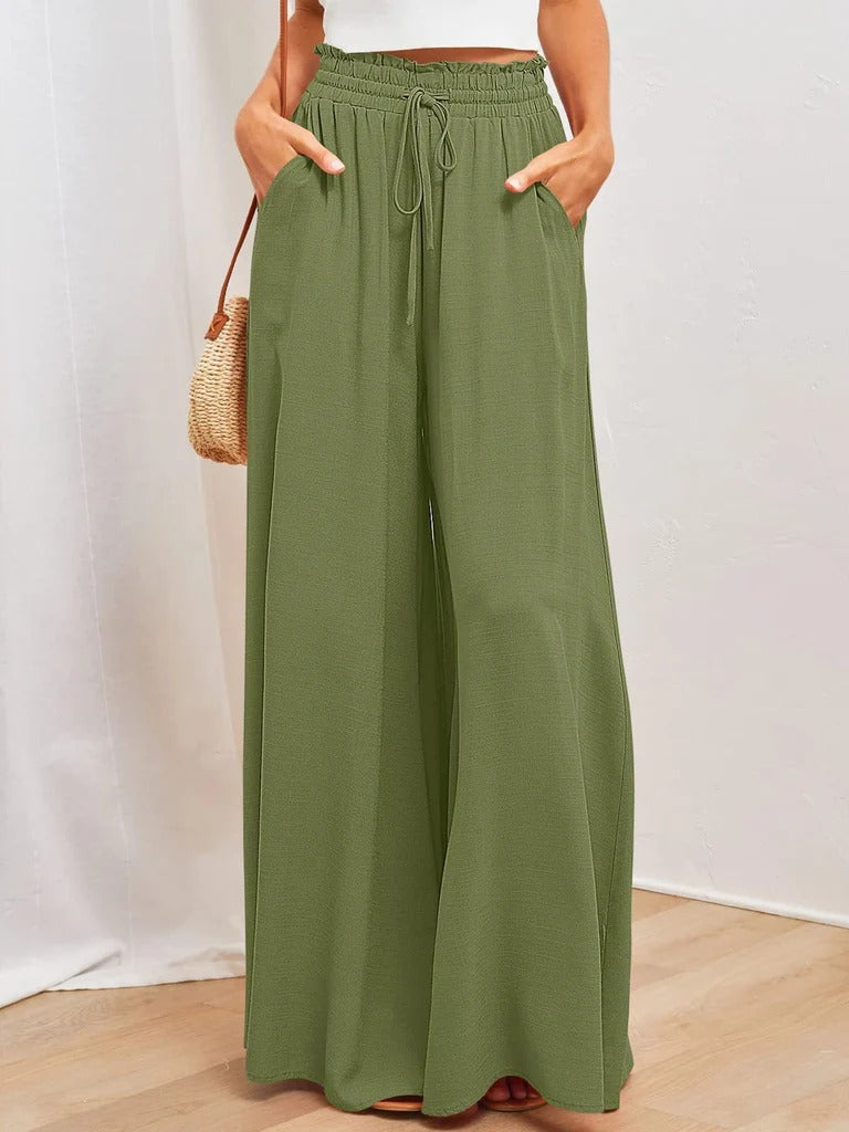 Nordisk-Flair Women Maxi Skirt Relaxed Fit Pleated Elastic Drawstring Waist