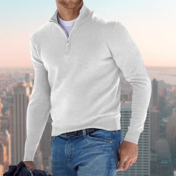 Street-Wave Mens Cotton Blend Sweatshirt Quarter Zip Stand Collar Casual Wear