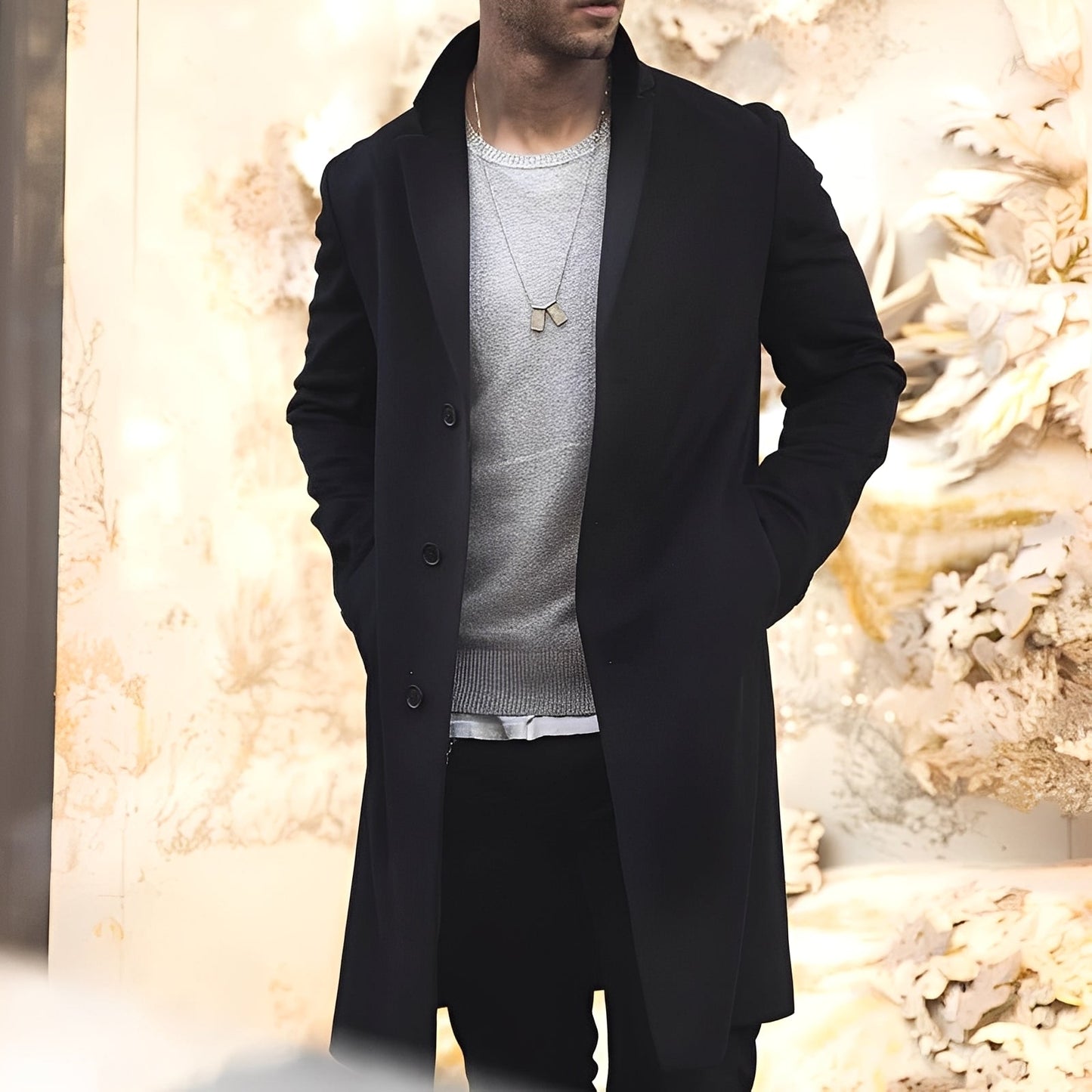 Streetwave Men Trench Coat Elegant Timeless Notched Lapel For Premium Style And Comfort