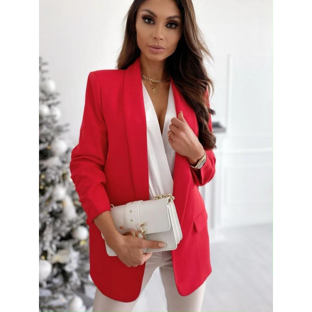 Street-wave Tailored Blazer With Three-Quarter Sleeves For Women, Chic Effortless Office Essential