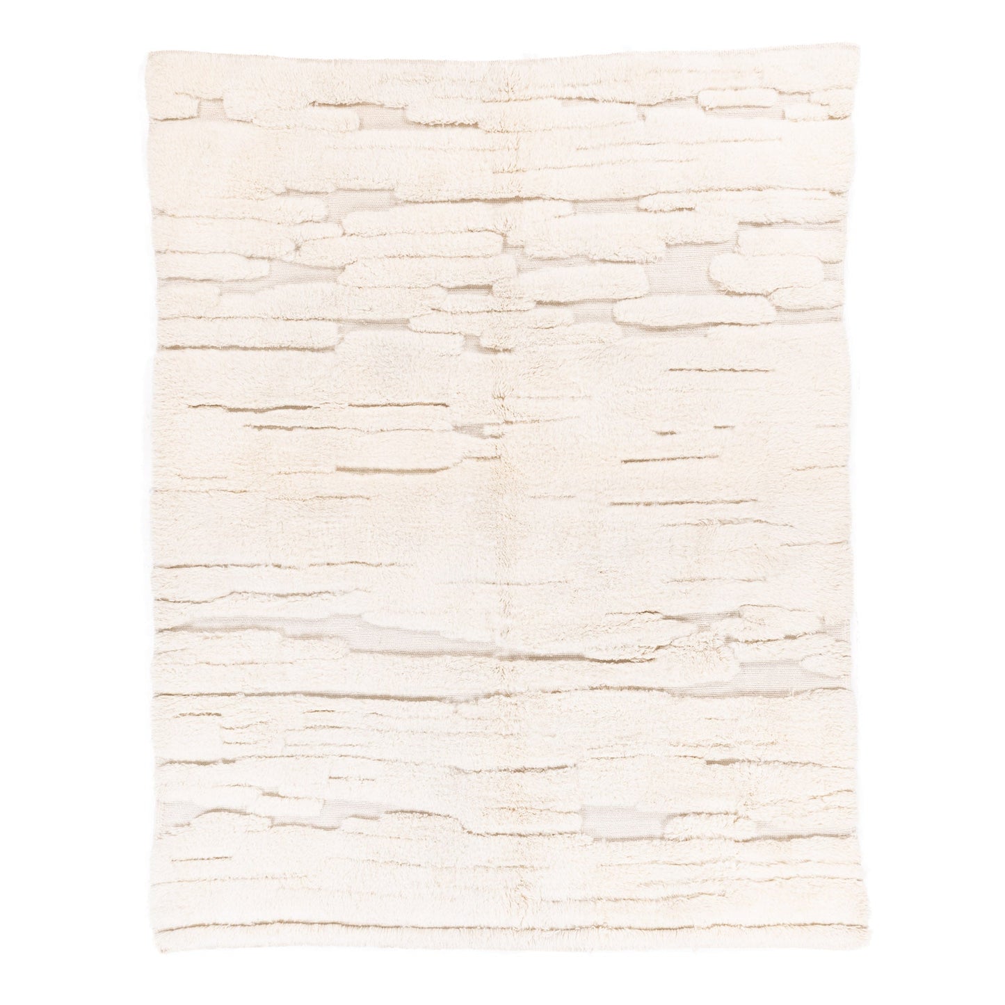 Ivory Glacier - Luxury Shag Moroccan Rug - Street-Wave