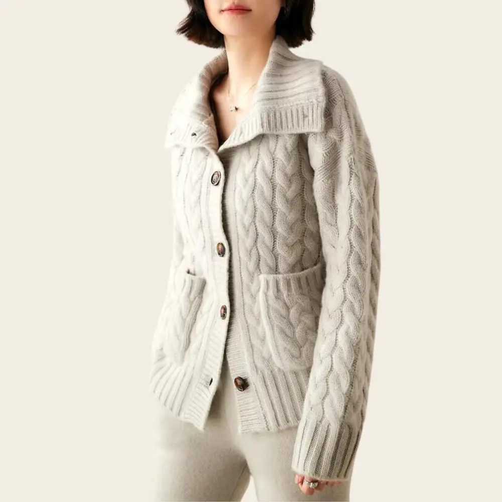 Ivy Turtleneck Wool Cardigan