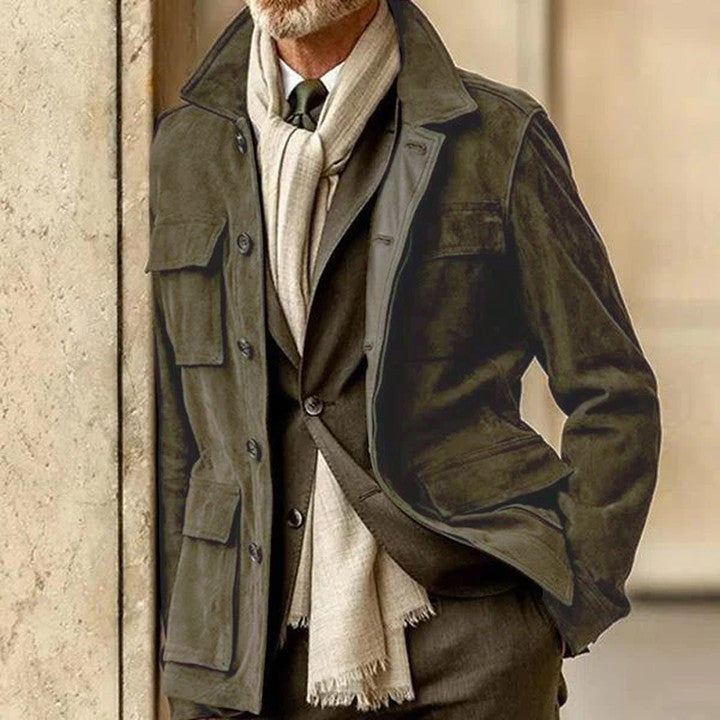Street-wave Suede Leather Winter Jacket For Men Premium Warmth Breathable Timeless Style And Comfort