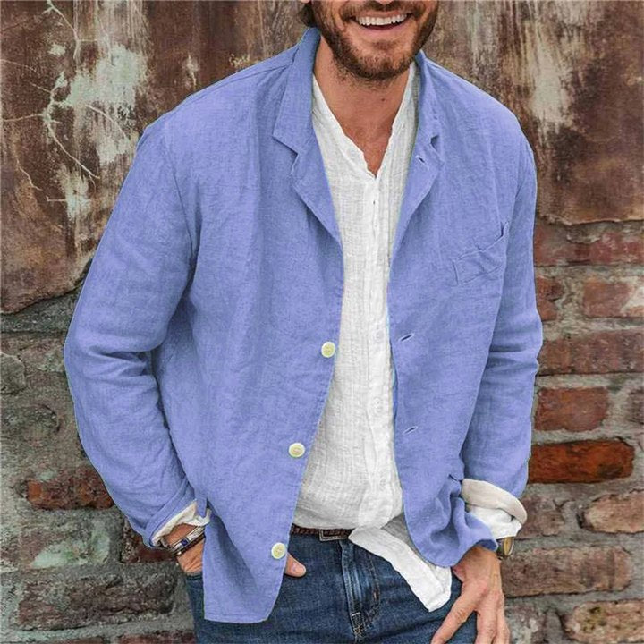 Street-wave Lightweight Linen Blazer For Men - Breathable Comfort, Effortless Style For Hot Weather