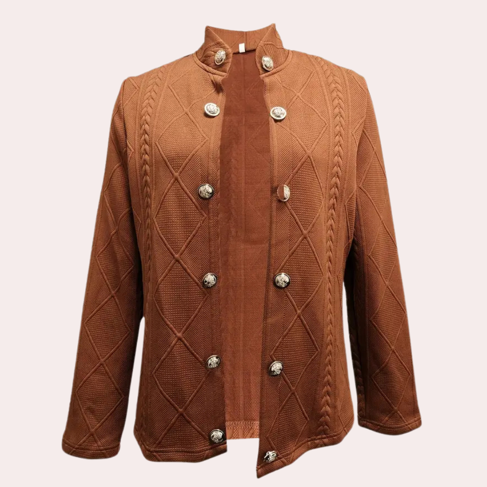 Street-wave Women Buttoned Coat With Classic Button Details For Elegant Fall Wardrobe