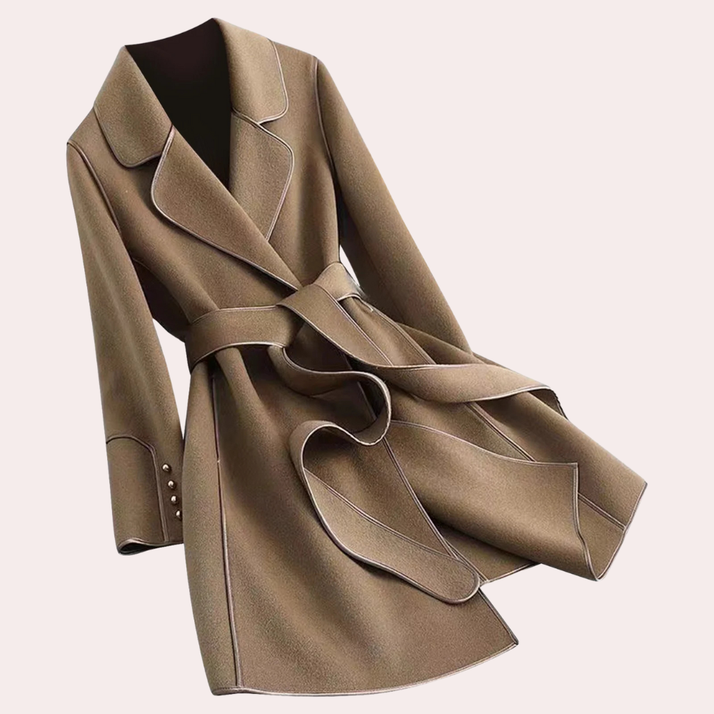 Street-wave Belted Winter Coat for Women Elegant Warm and Figure-Flattering with Waist Belt