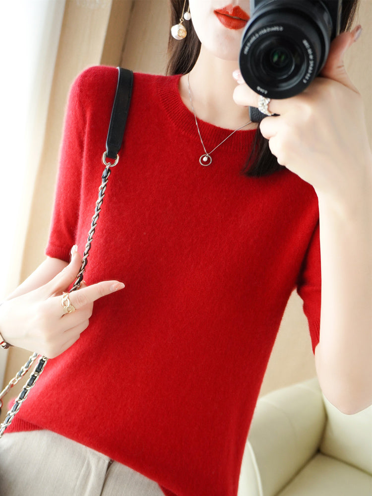 Street-Wave Women Merino Cashmere Knit Pullover Soft Wool Blend With Cashmere-Like Warmth For Everyday Comfort