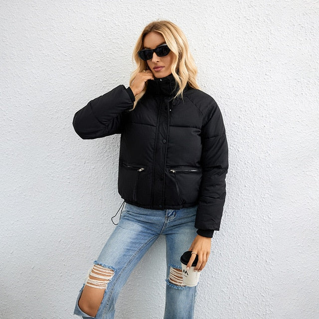 Streetwave Womens Puffer Jacket Modern Cozy Quilted Coat For Chic Everyday Casual Wear