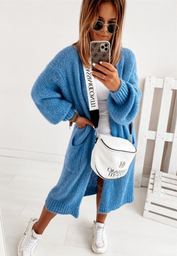 Street Wave Cozy Oversized Knit Cardigan With Pockets For Women Exudes Effortless Style And Warmth