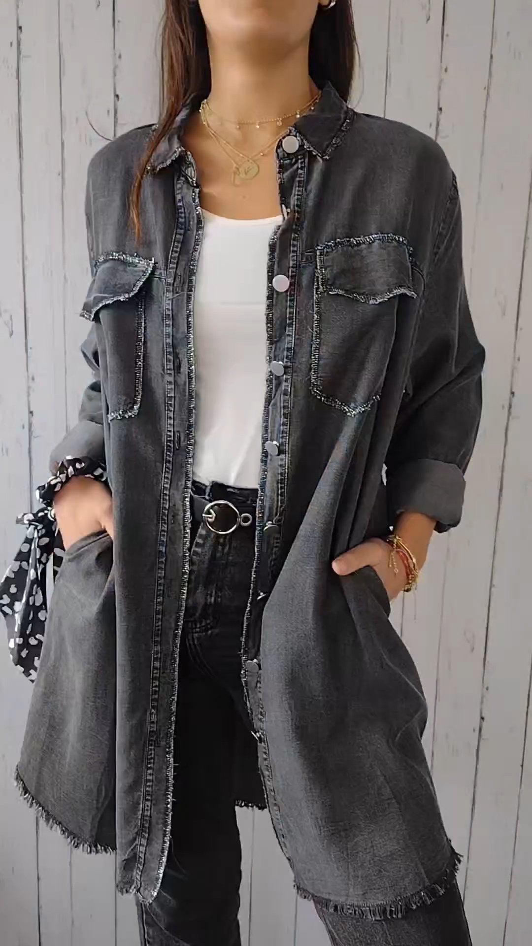 Street-Wave Comfortable Denim Jacket For Women With Soft Fabric And Relaxed Fit Everyday Style